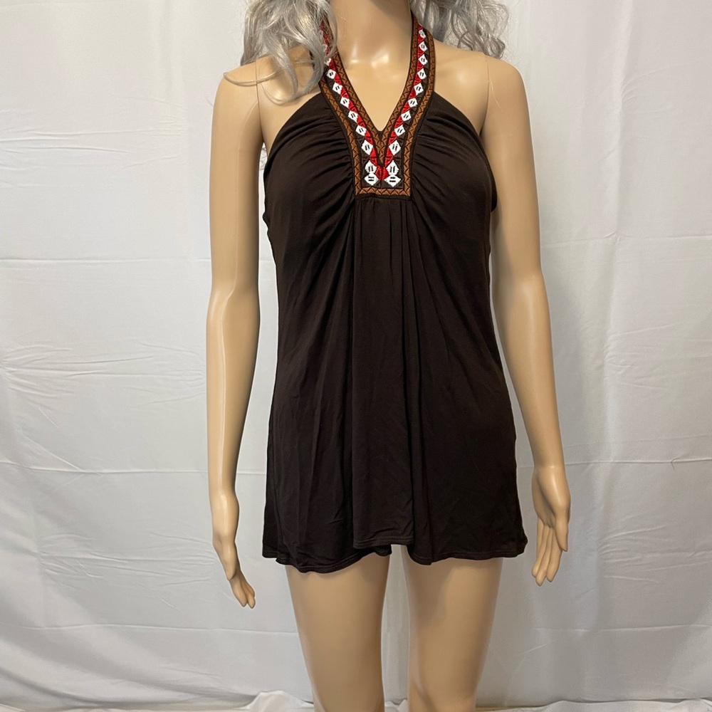 Le Chateau Halter Top Dark Brown Women’s Medium